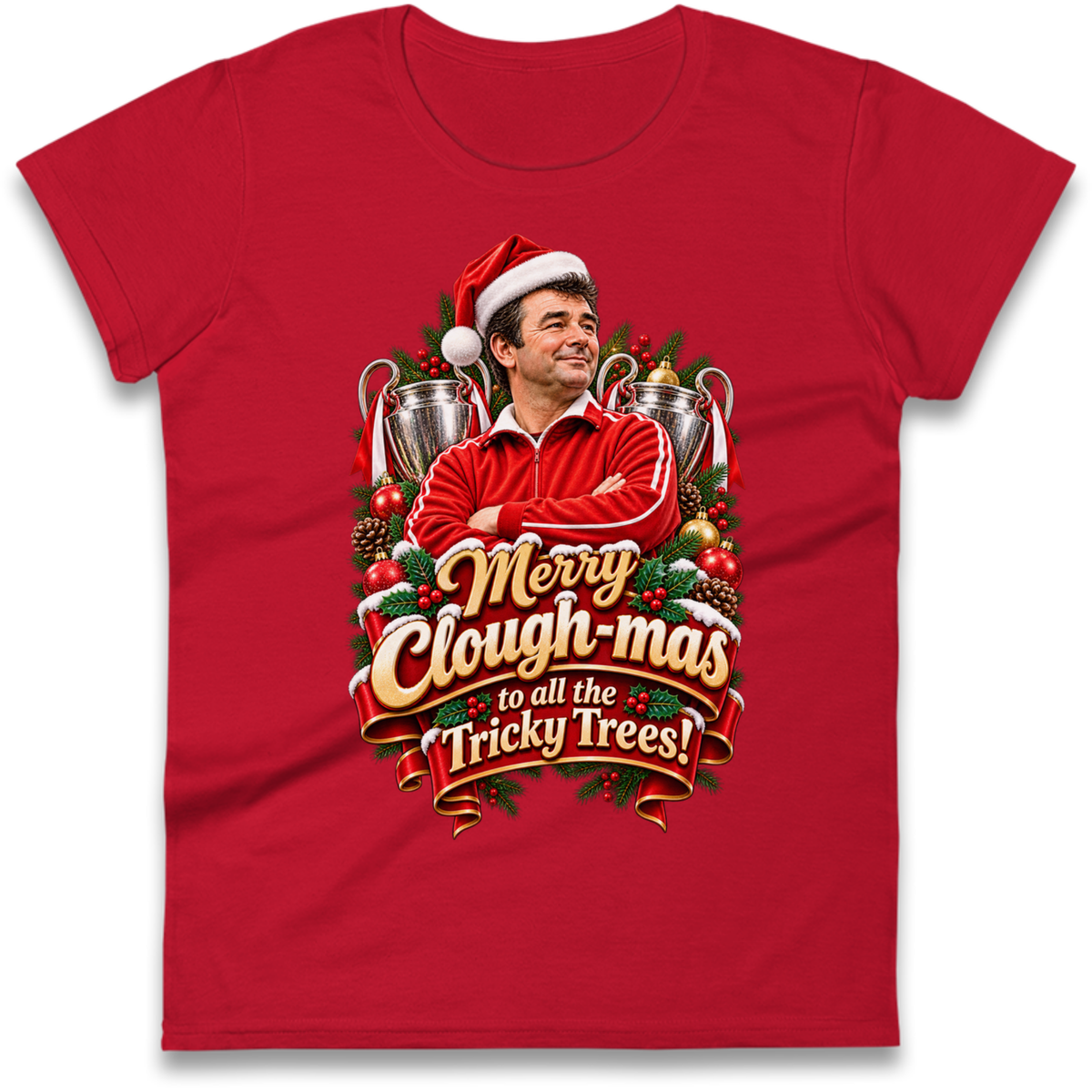 Nottm Forest Football Christmas Ladies T-Shirt