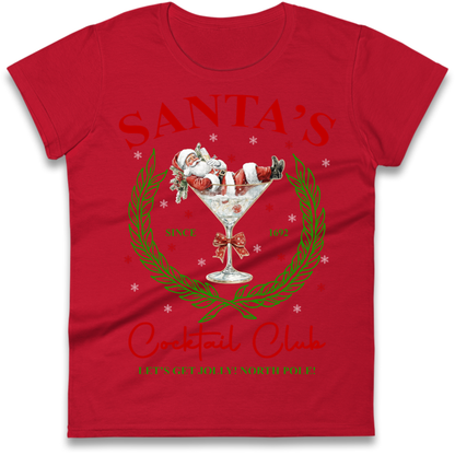 Cocktail Lover Christmas Ladies T-Shirt