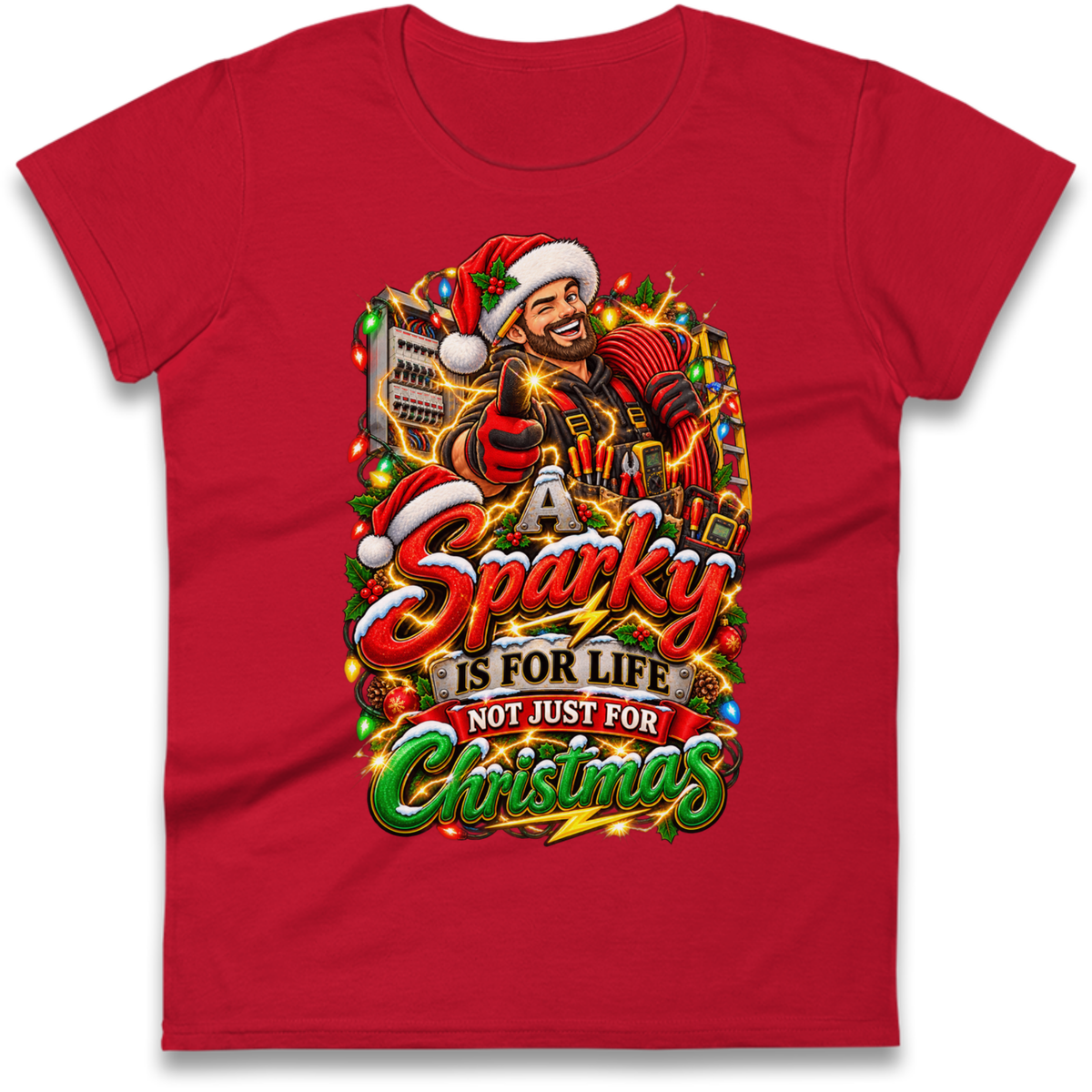 Sparky Christmas Ladies T-Shirt