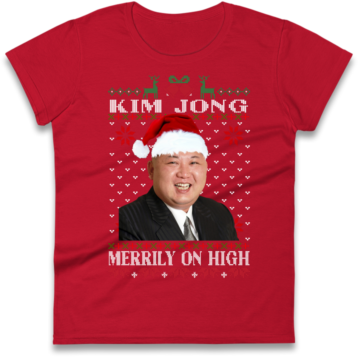 Kim Jong Christmas Ladies T-Shirt