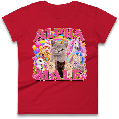 Alpha Male Funny Kitten Unicorn Ladies T-Shirt