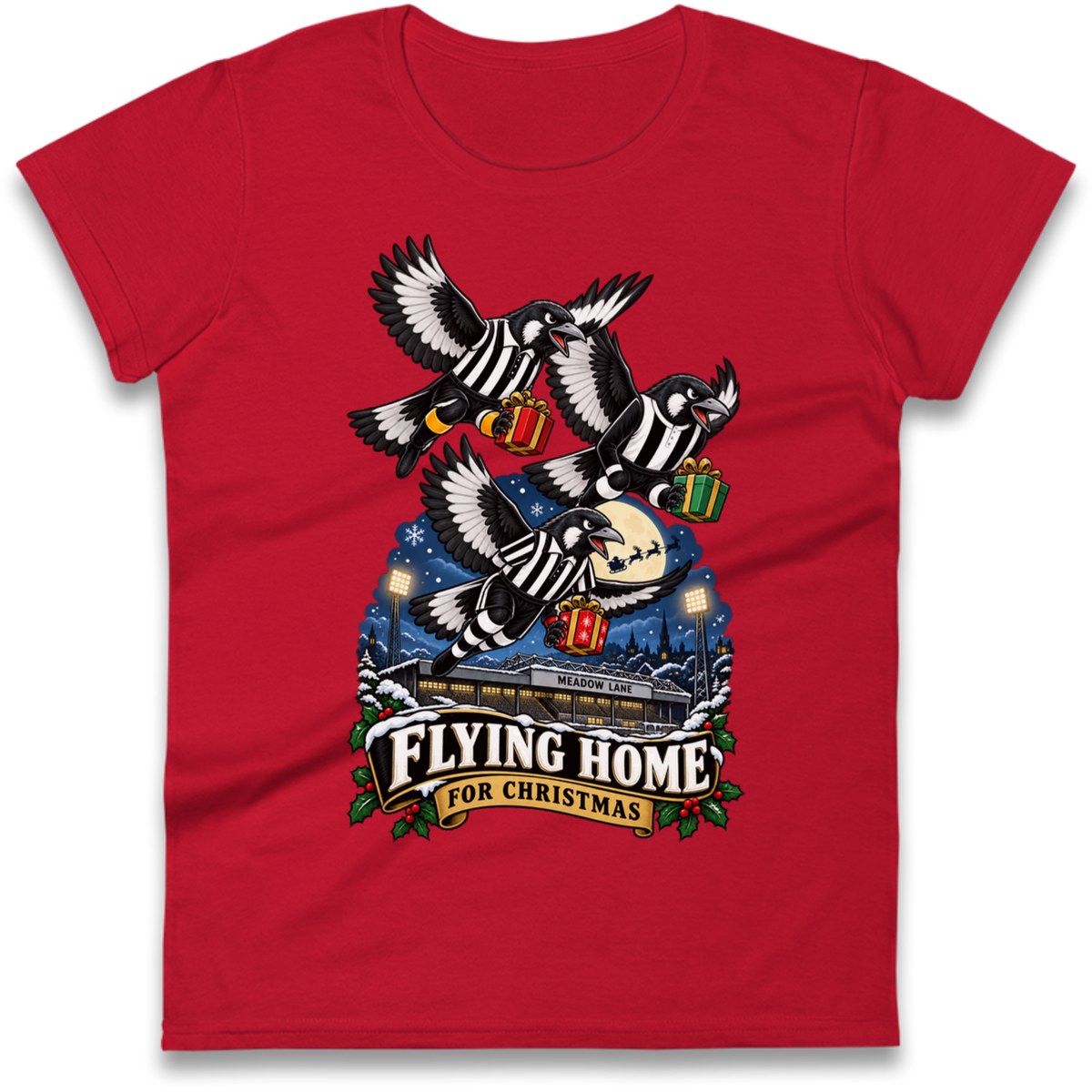 Notts County FC Christmas Ladies T-Shirt