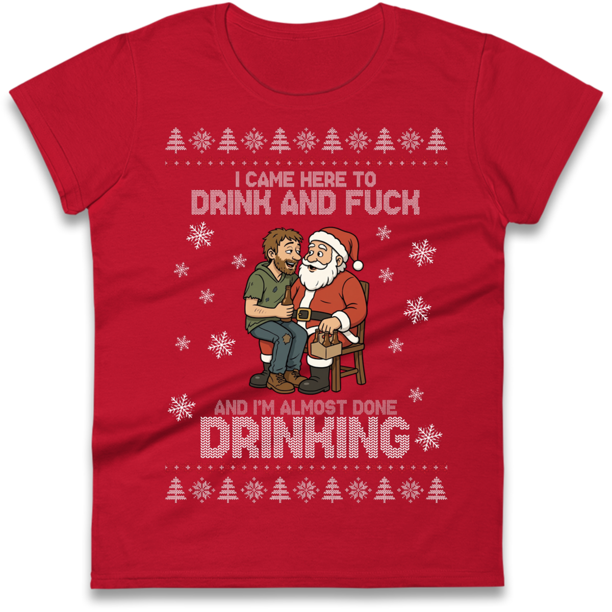 Rude Santa Graphic Ladies T-Shirt