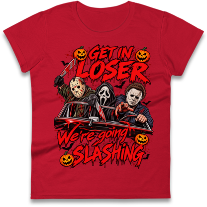 Retro Horror Movie Halloween Slasher Villains Ladies T-Shirt