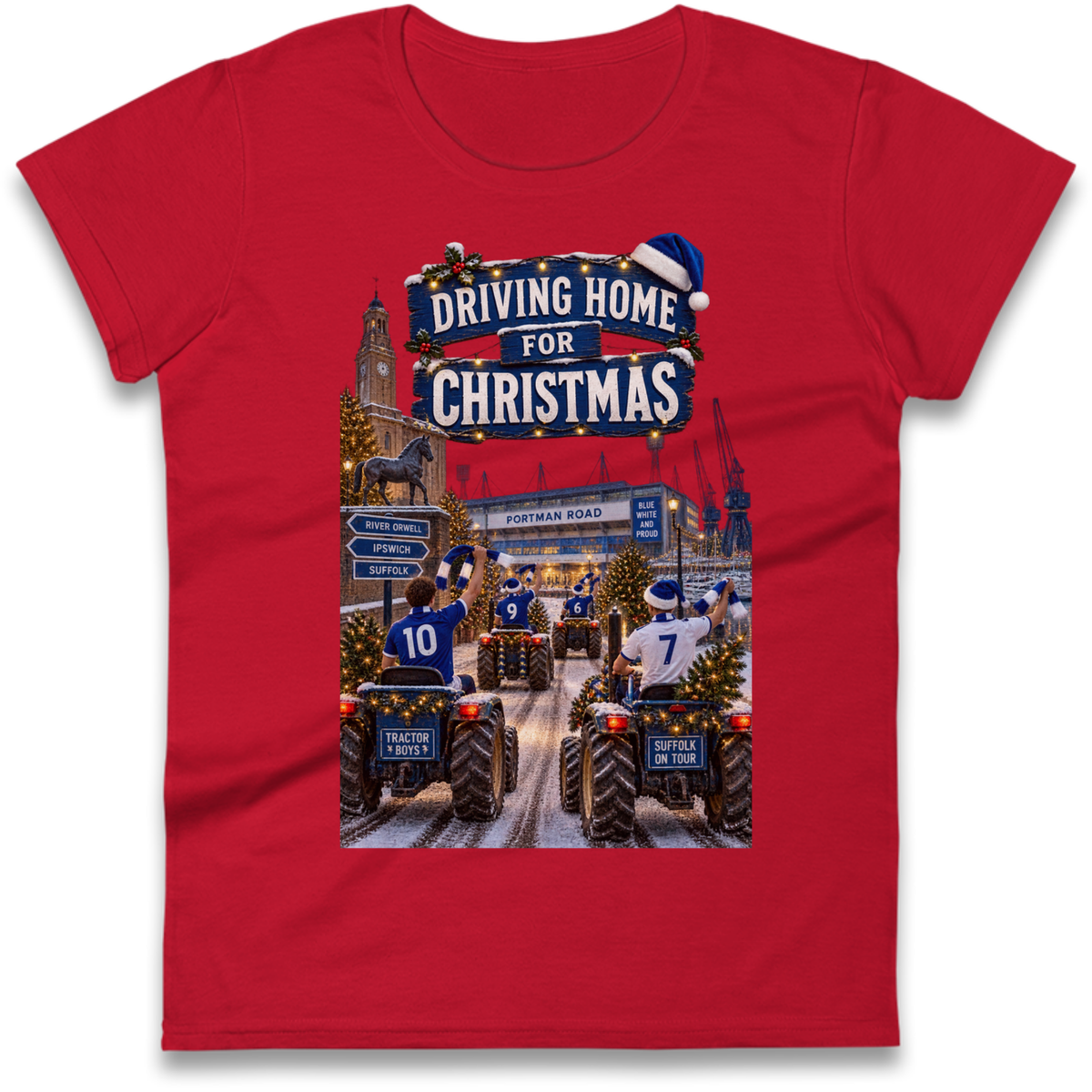 Ipswich Town Christmas Ladies T-Shirt