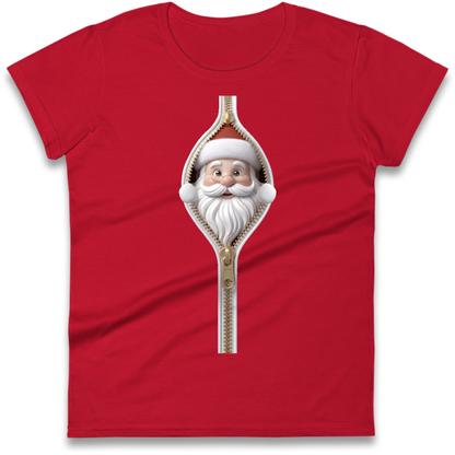 Santa Face Novelty Ladies T-Shirt