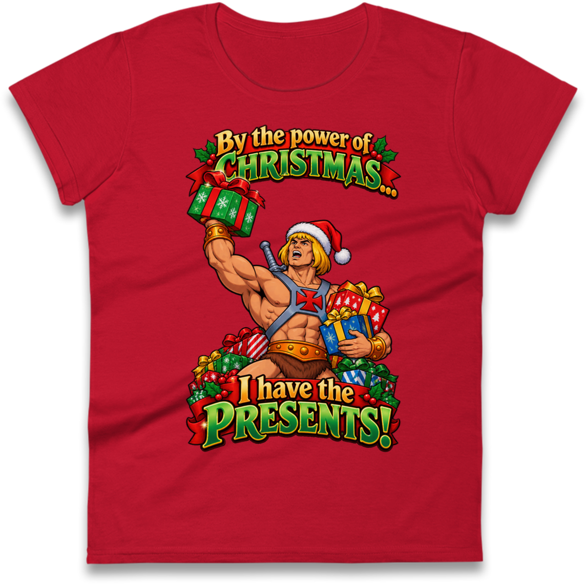 He Man Christmas Ladies T-Shirt