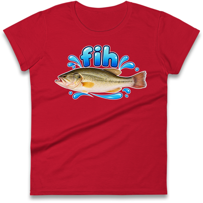 Fih Funny Bass Fish Ladies T-Shirt