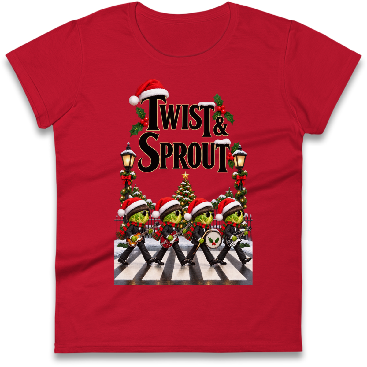 The Beatles Christmas Ladies T-Shirt
