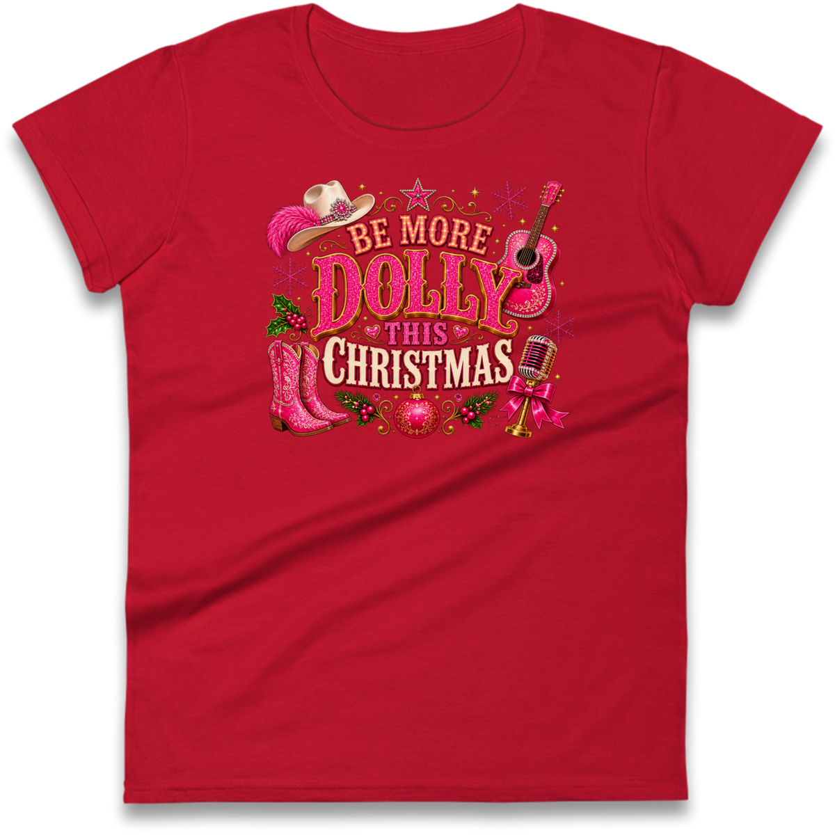 Dolly Parton Christmas Ladies T-Shirt