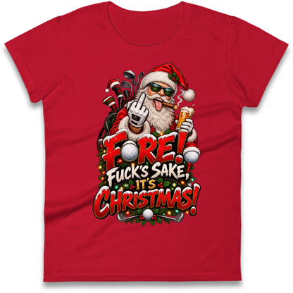 Rude Golf Christmas Ladies T-Shirt