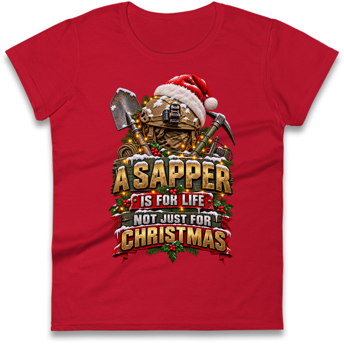 Royal Engineers Sappers Christmas Ladies T-Shirt