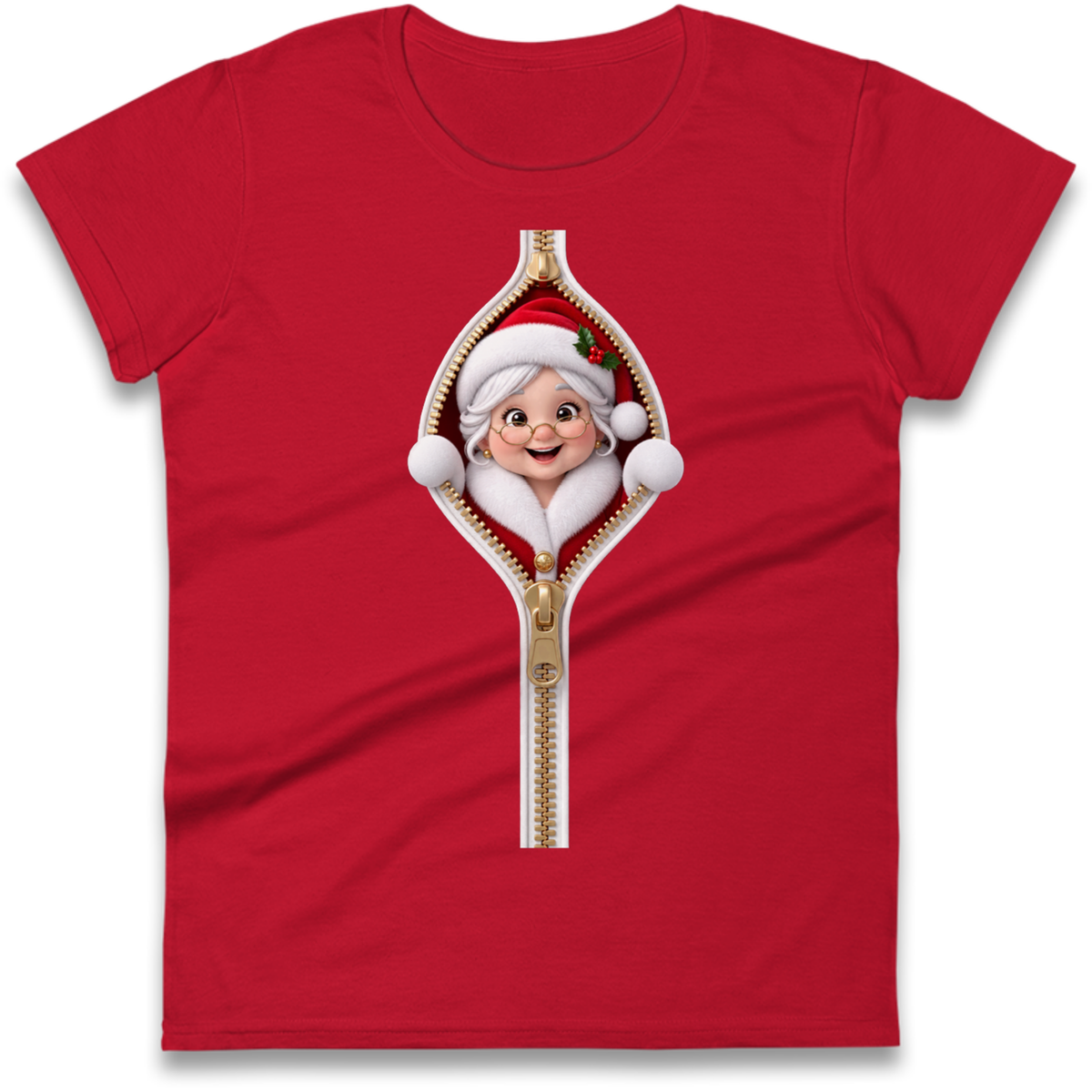 Mrs Claus Outfit Ladies T-Shirt
