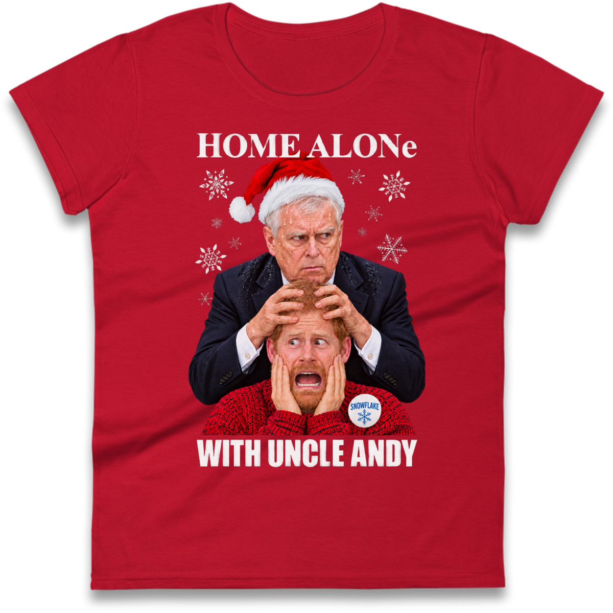 Home Alone Prince Harry Andrew Christmas Ladies T-Shirt
