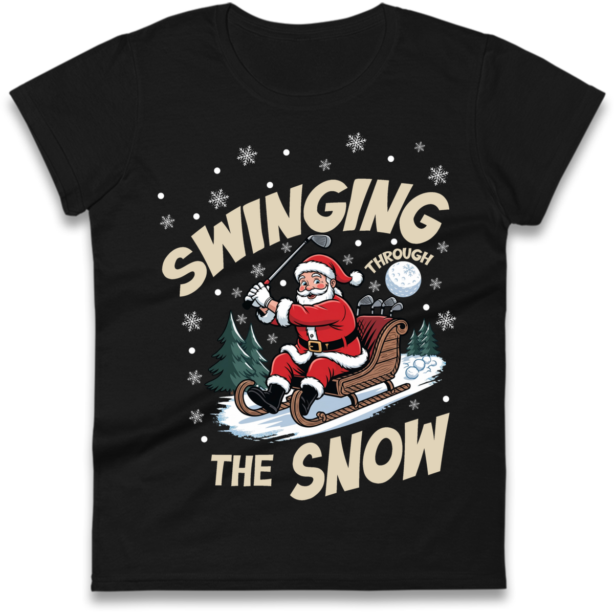 Christmas Golf Ladies T-Shirt