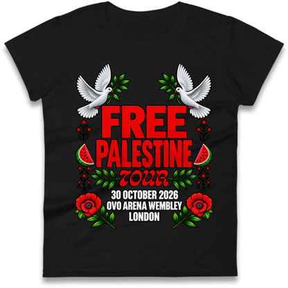 Macklemore and Friends Free Palestine Tour London 2026 Ladies T-Shirt