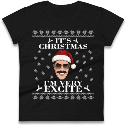 I Very Excite Christmas Ladies T-Shirt