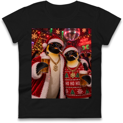 Penguin Christmas Ladies T-Shirt