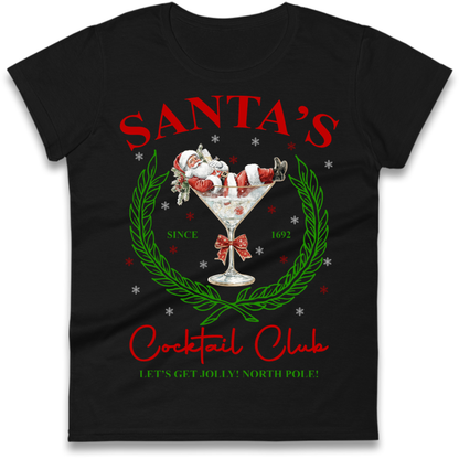 Cocktail Lover Christmas Ladies T-Shirt
