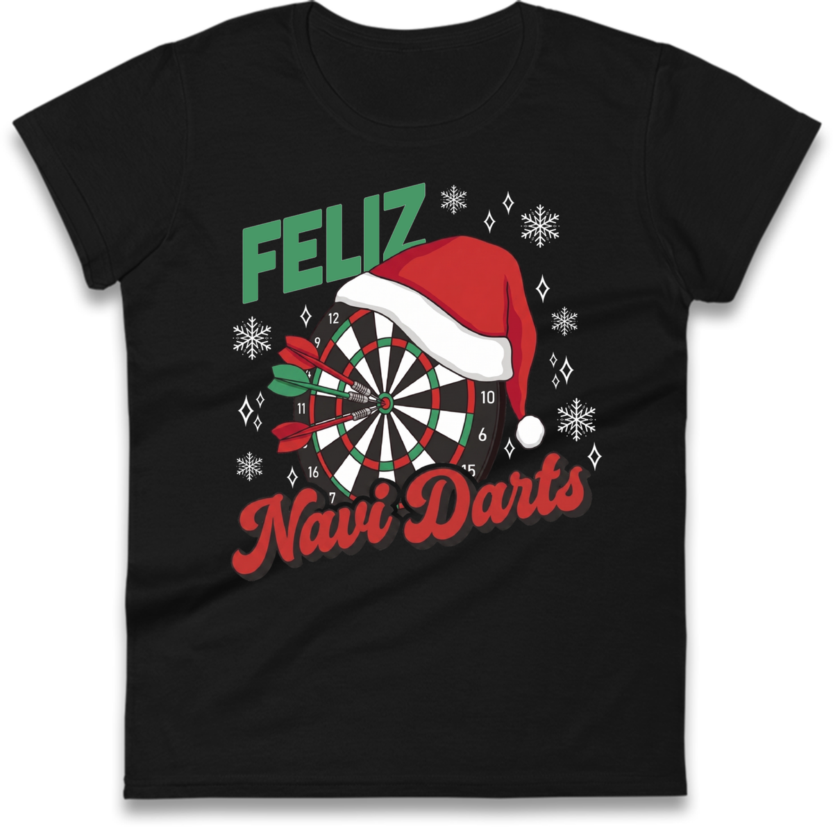 Feliz Navidarts Ladies T-Shirt - Christmas Darts Gift