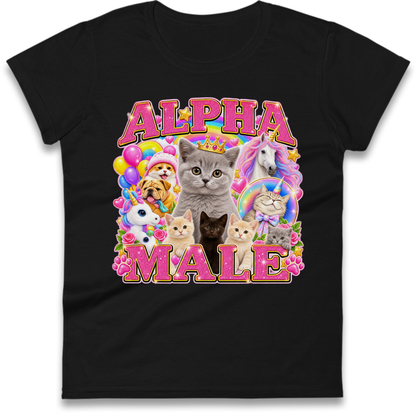 Alpha Male Funny Kitten Unicorn Ladies T-Shirt