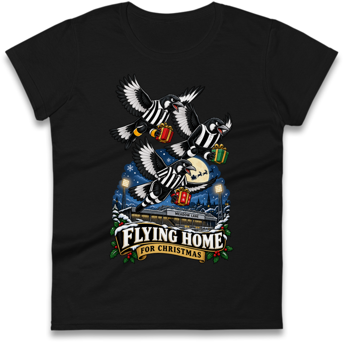 Notts County FC Christmas Ladies T-Shirt