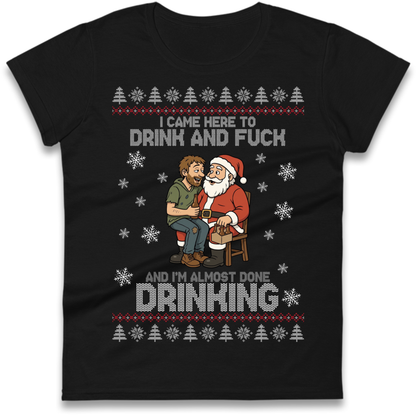 Rude Santa Graphic Ladies T-Shirt