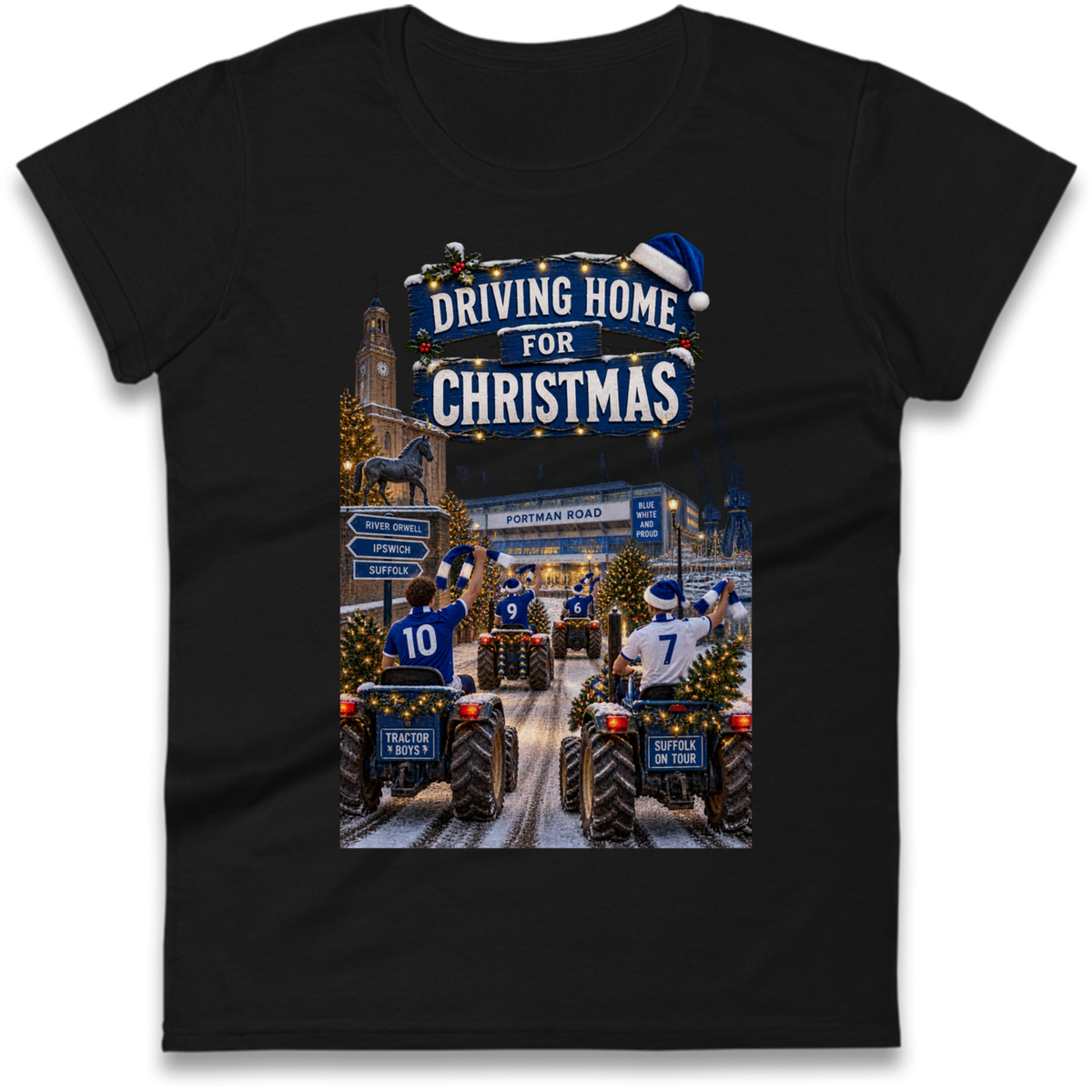 Ipswich Town Christmas Ladies T-Shirt