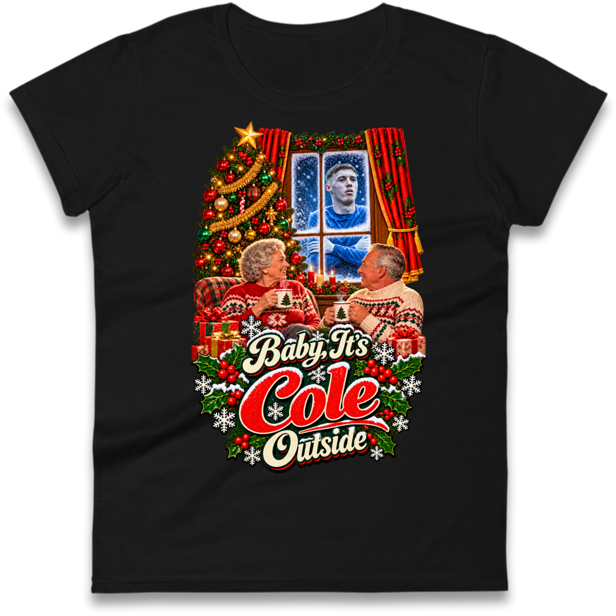 Chelsea Football Christmas Ladies T-Shirt