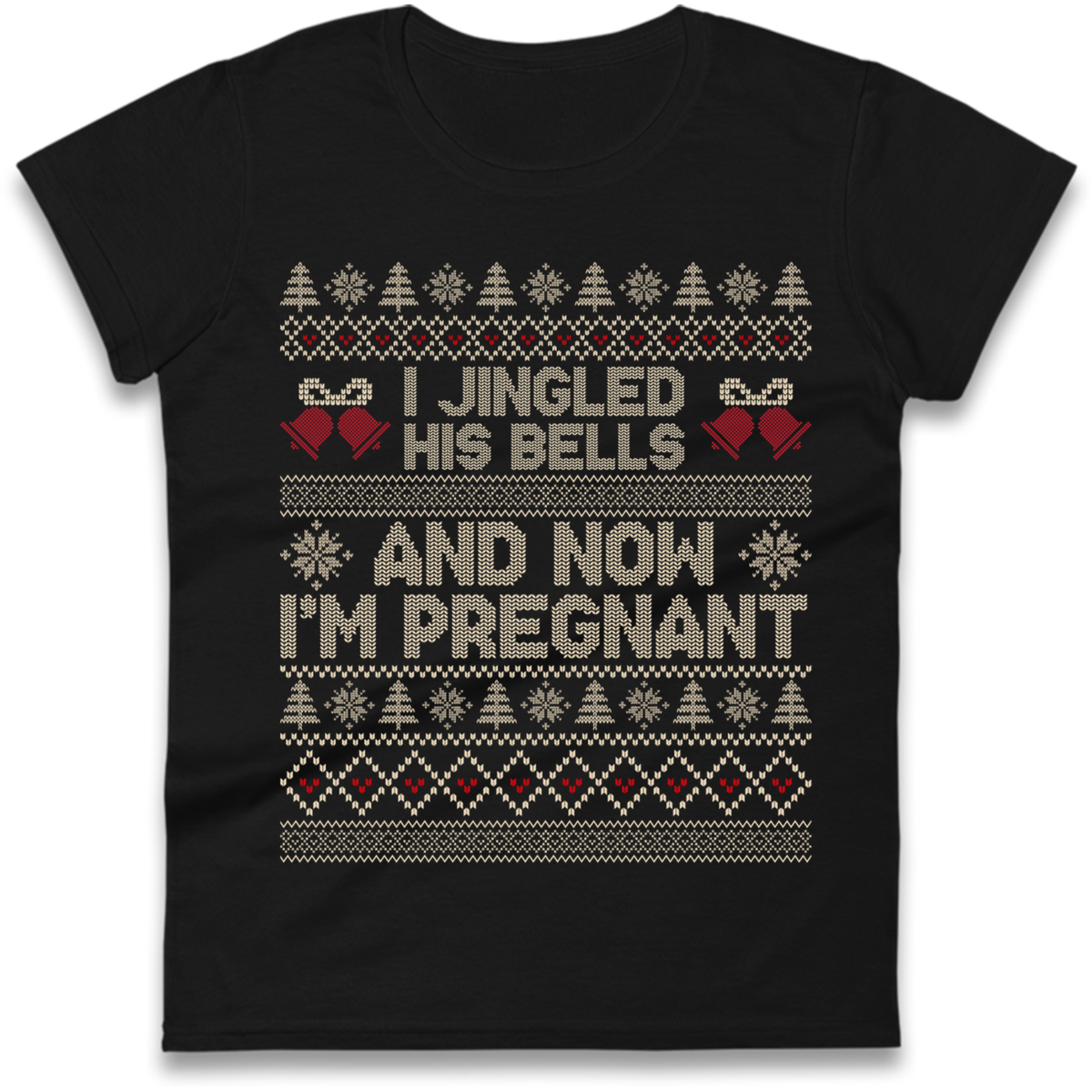 Pregnant At Christmas Ladies T-Shirt