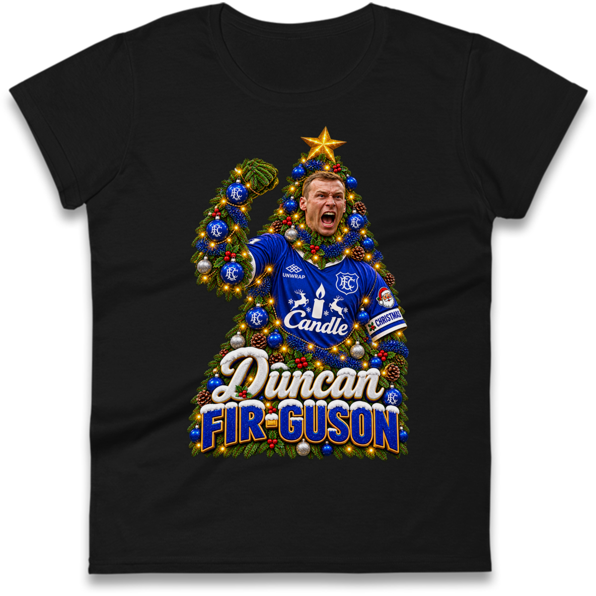 Duncan Ferguson Everton Christmas Ladies T-Shirt