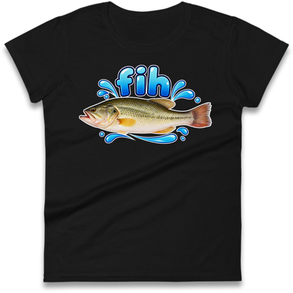 Fih Funny Bass Fish Ladies T-Shirt