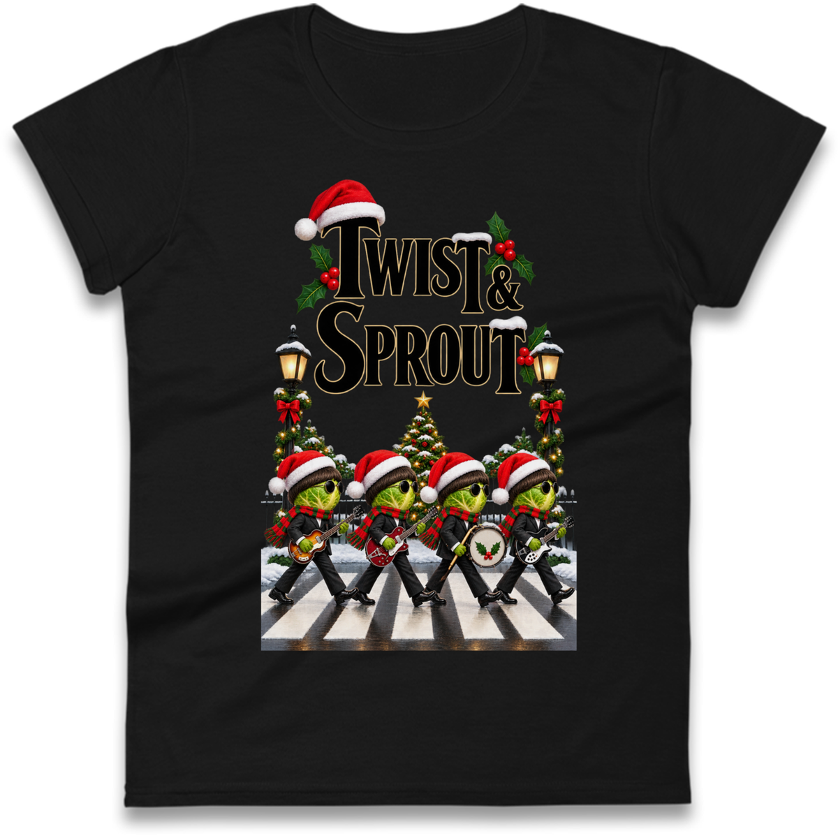 The Beatles Christmas Ladies T-Shirt