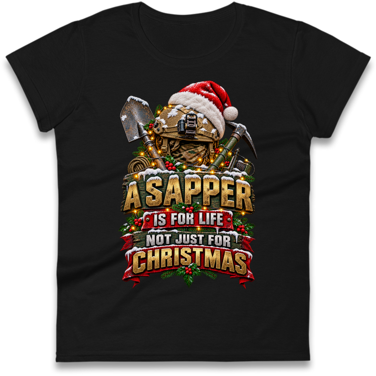 Royal Engineers Sappers Christmas Ladies T-Shirt