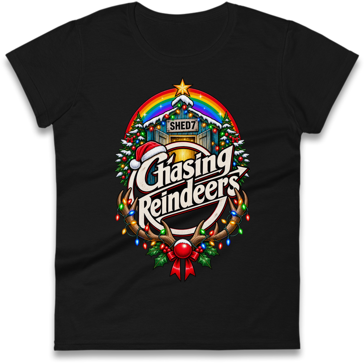 Shed Seven Christmas Ladies T-Shirt