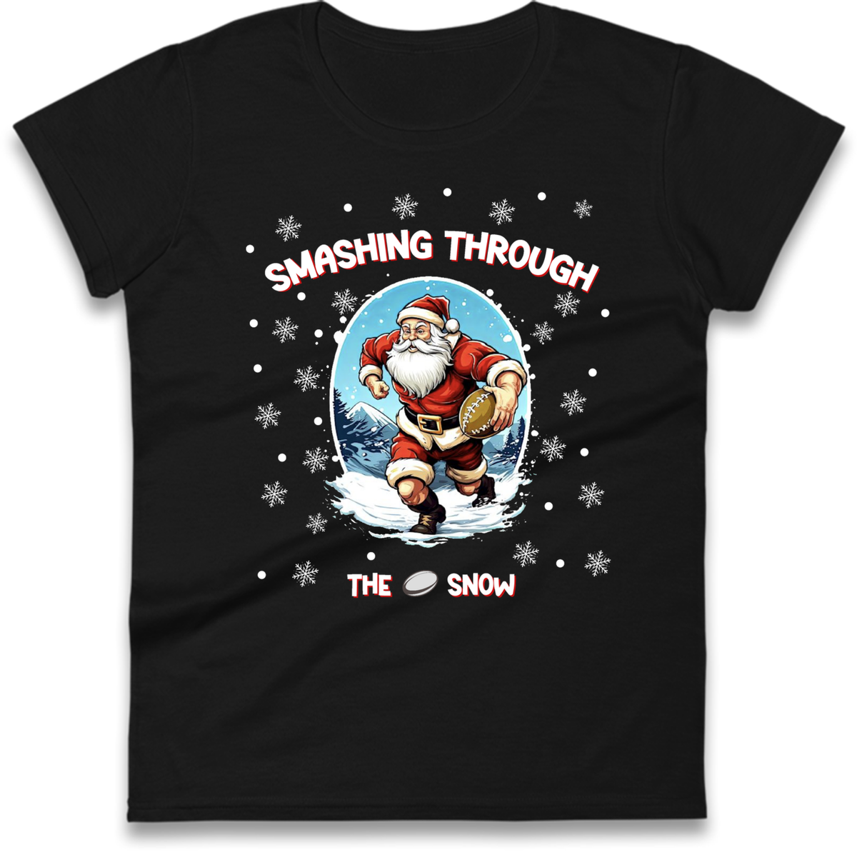 Rugby Santa Clothing Ladies T-Shirt