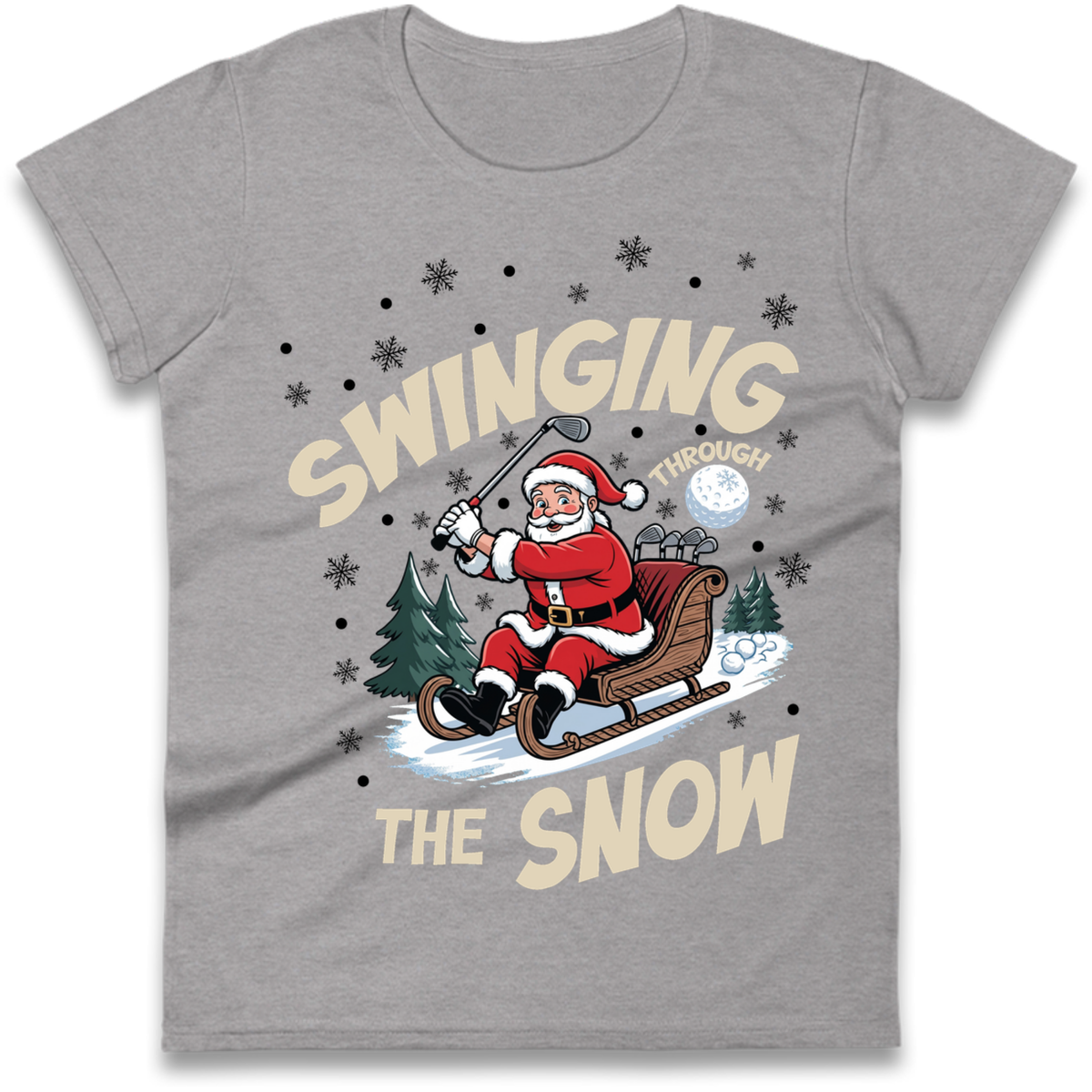 Christmas Golf Ladies T-Shirt