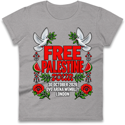 Macklemore and Friends Free Palestine Tour London 2026 Ladies T-Shirt