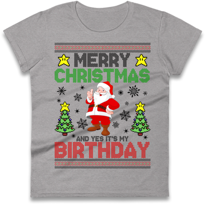 Santa birthday design Ladies T-Shirt