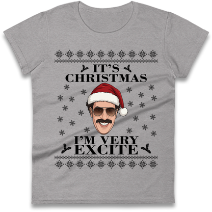 I Very Excite Christmas Ladies T-Shirt