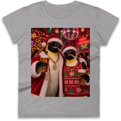 Penguin Christmas Ladies T-Shirt