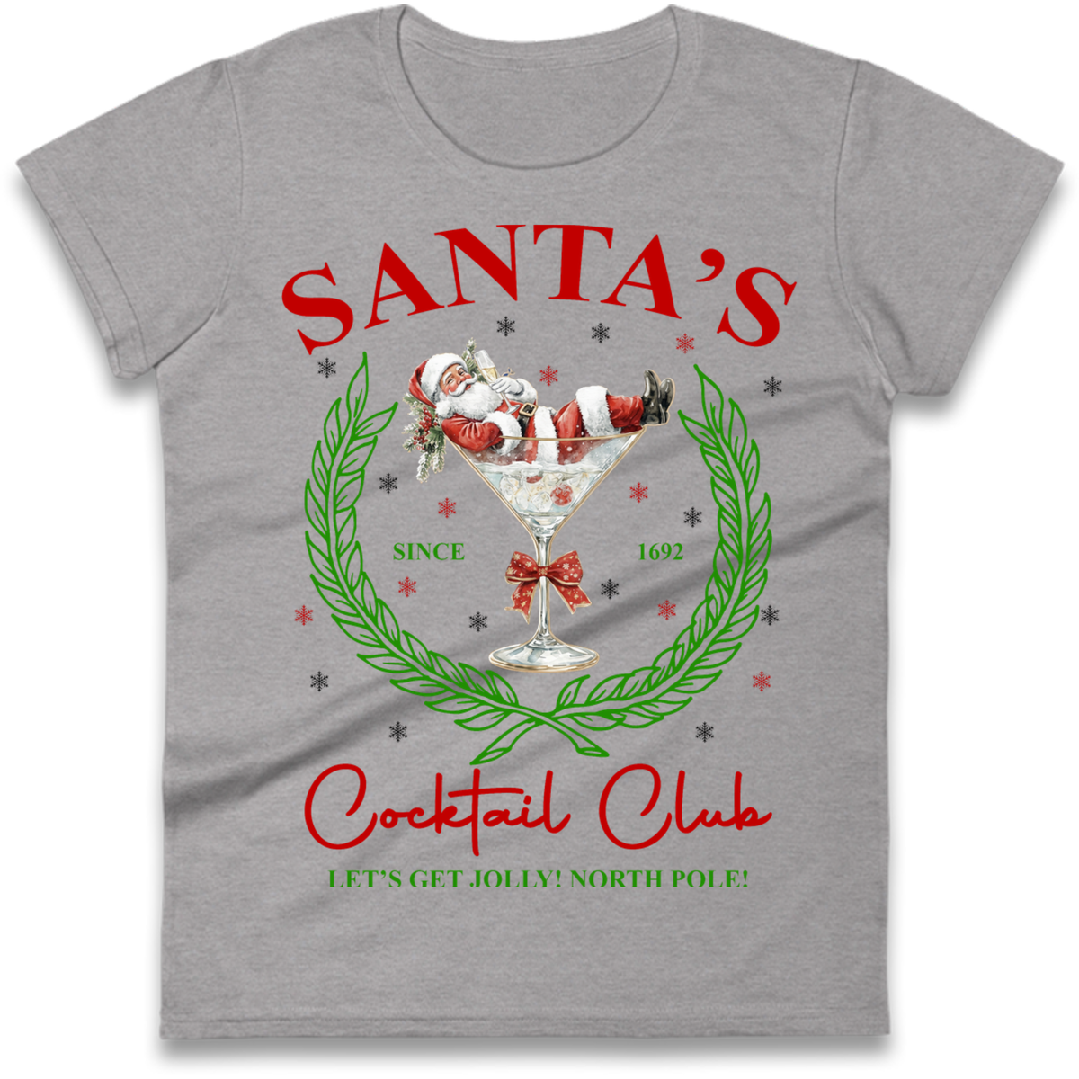 Cocktail Lover Christmas Ladies T-Shirt