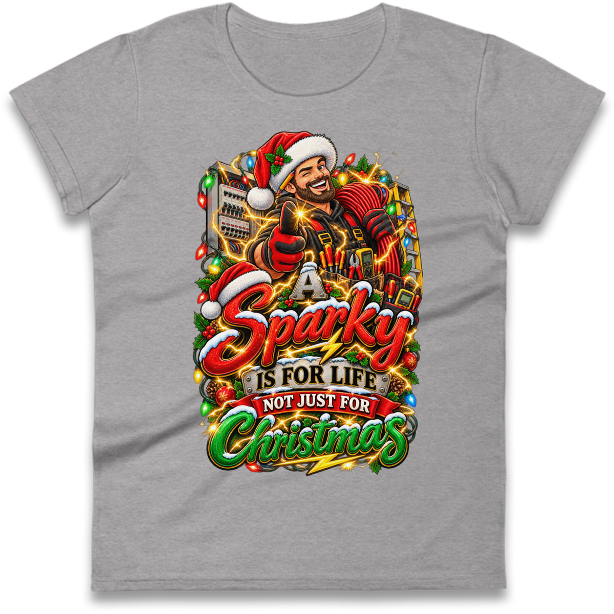 Sparky Christmas Ladies T-Shirt