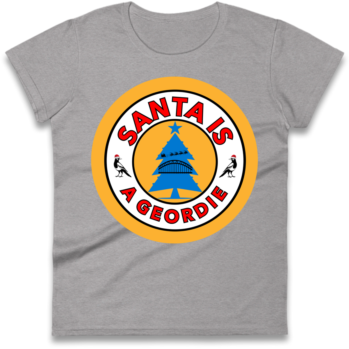 Geordie Santa  Christmas Ladies T-Shirt