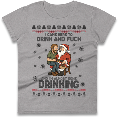 Rude Santa Graphic Ladies T-Shirt