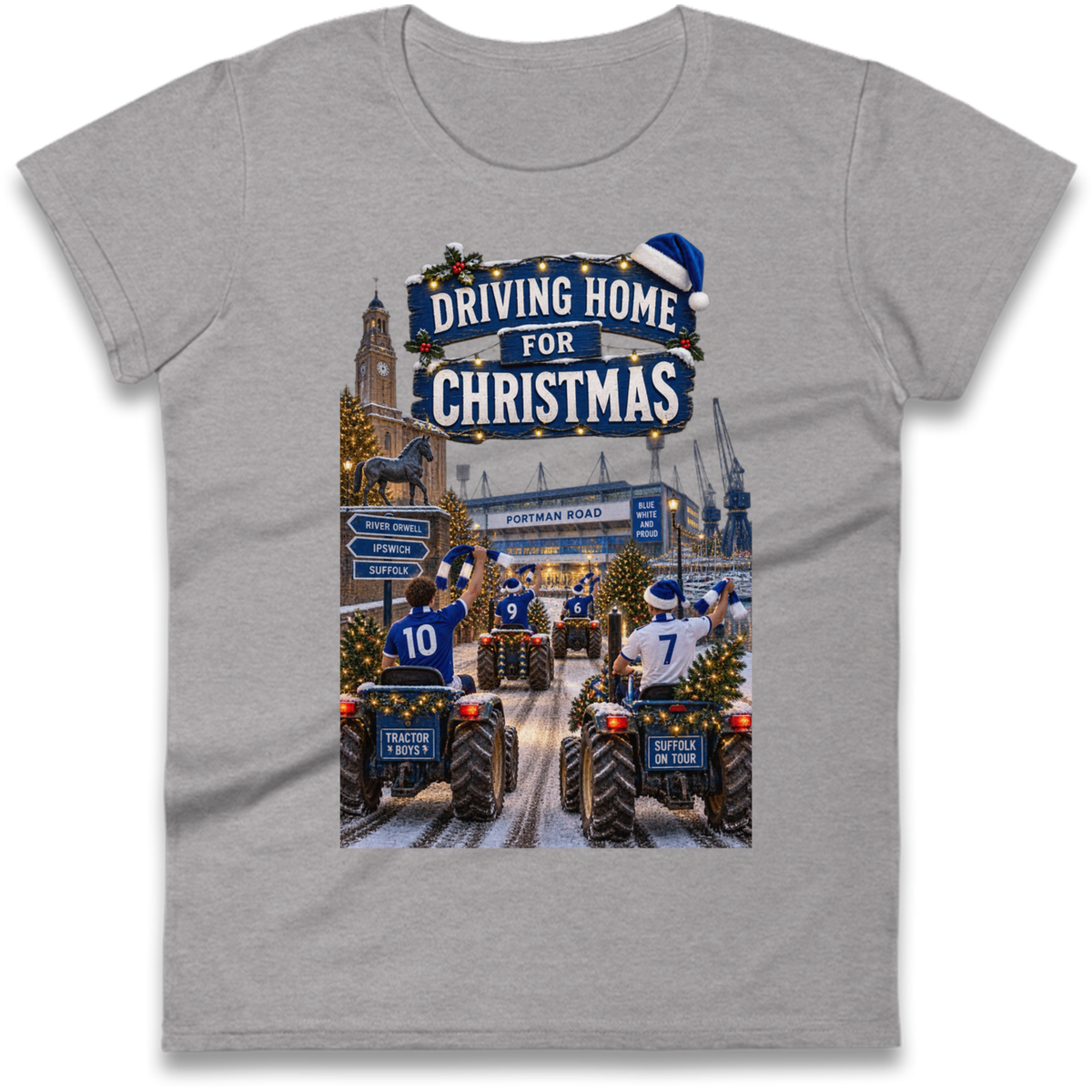 Ipswich Town Christmas Ladies T-Shirt