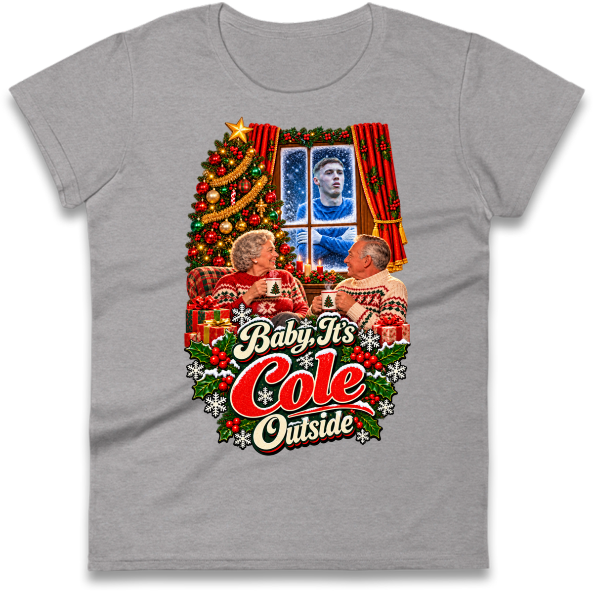Chelsea Football Christmas Ladies T-Shirt