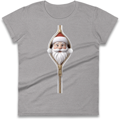 Santa Face Novelty Ladies T-Shirt