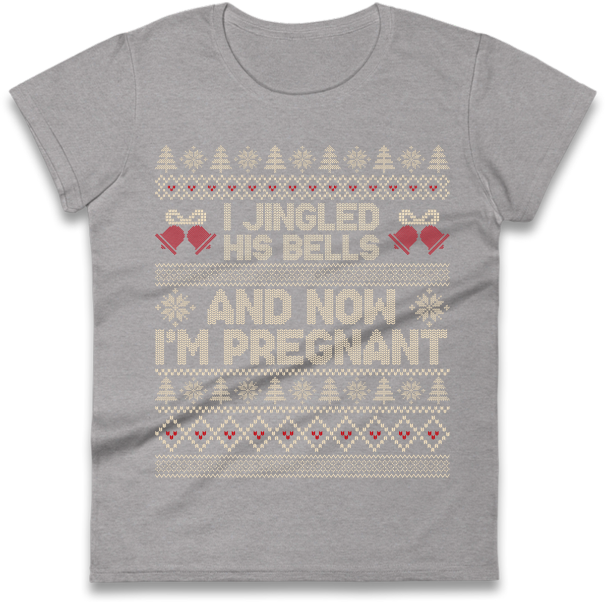 Pregnant At Christmas Ladies T-Shirt