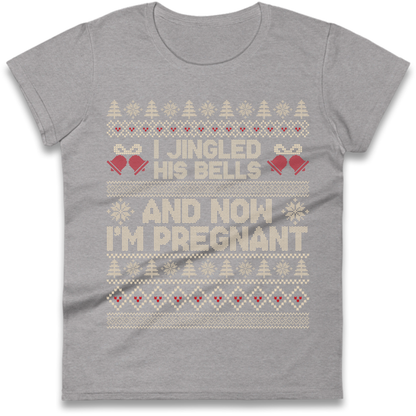 Pregnant At Christmas Ladies T-Shirt